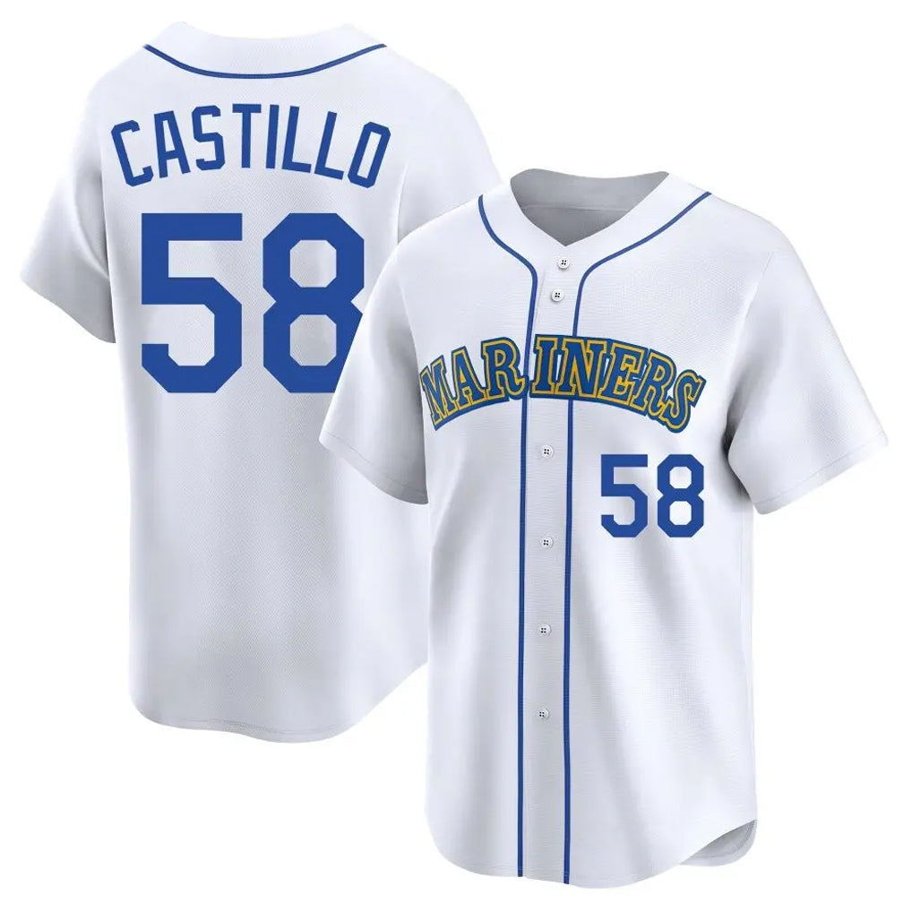 Cooneas S.Mariners #58 Luis Castillo Player White Throwback Cooperstown Collection Limited Game Stitched Jerseys