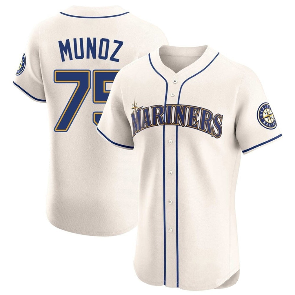 Cooneas S.Mariners #75 Andres Munoz Player Cream Home Limited Elite Stitched Jerseys