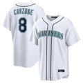 Cooneas S.Mariners #8 Dominic Canzone Player White Home Game Stitched Jerseys
