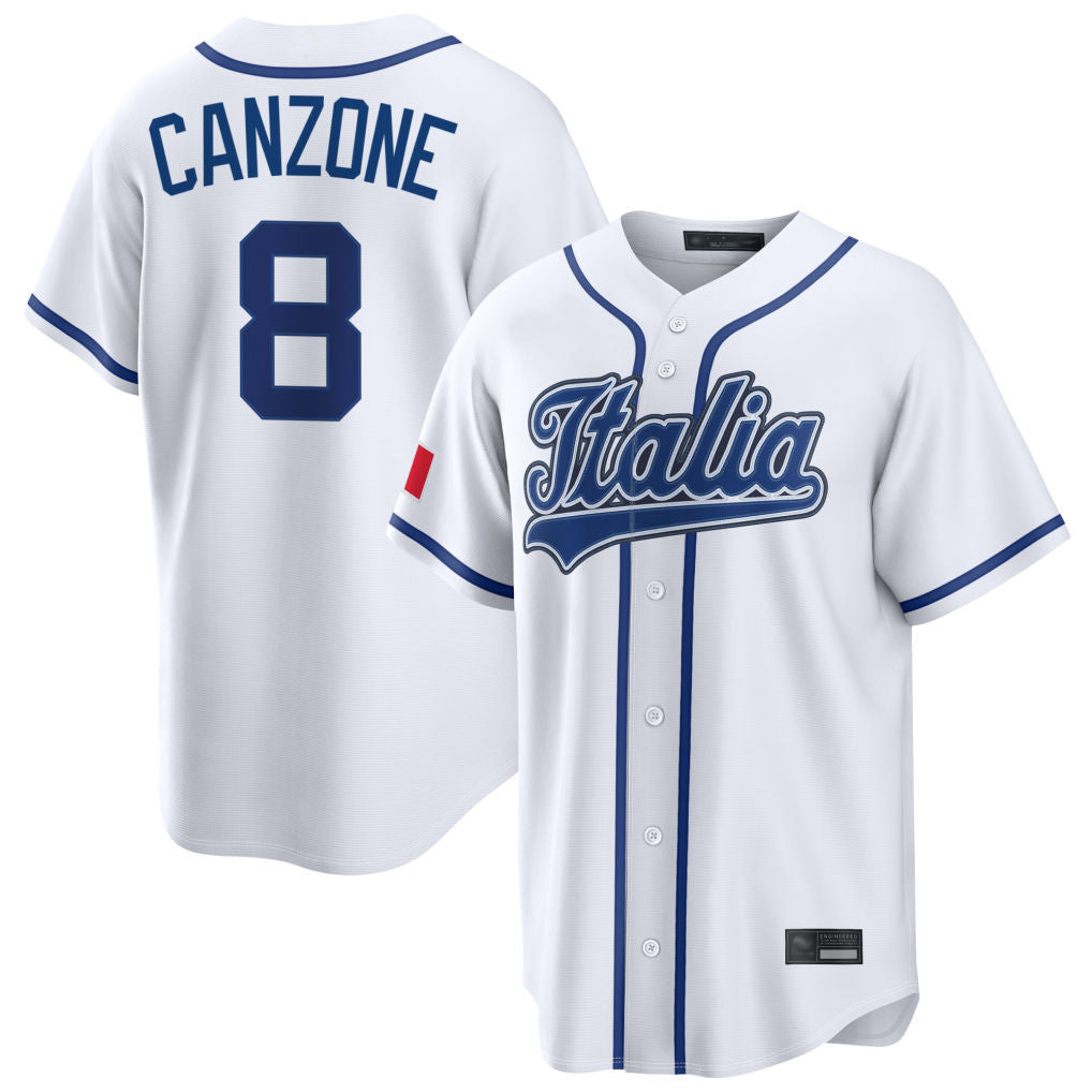Cooneas S.Mariners #8 Dominic Canzone Player White Italy 2026 World Classic Home Game Stitched Jerseys