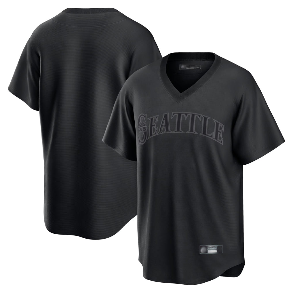 Cooneas S.Mariners Blank Player Black Replica Fashion T-shirt Stitched Jerseys
