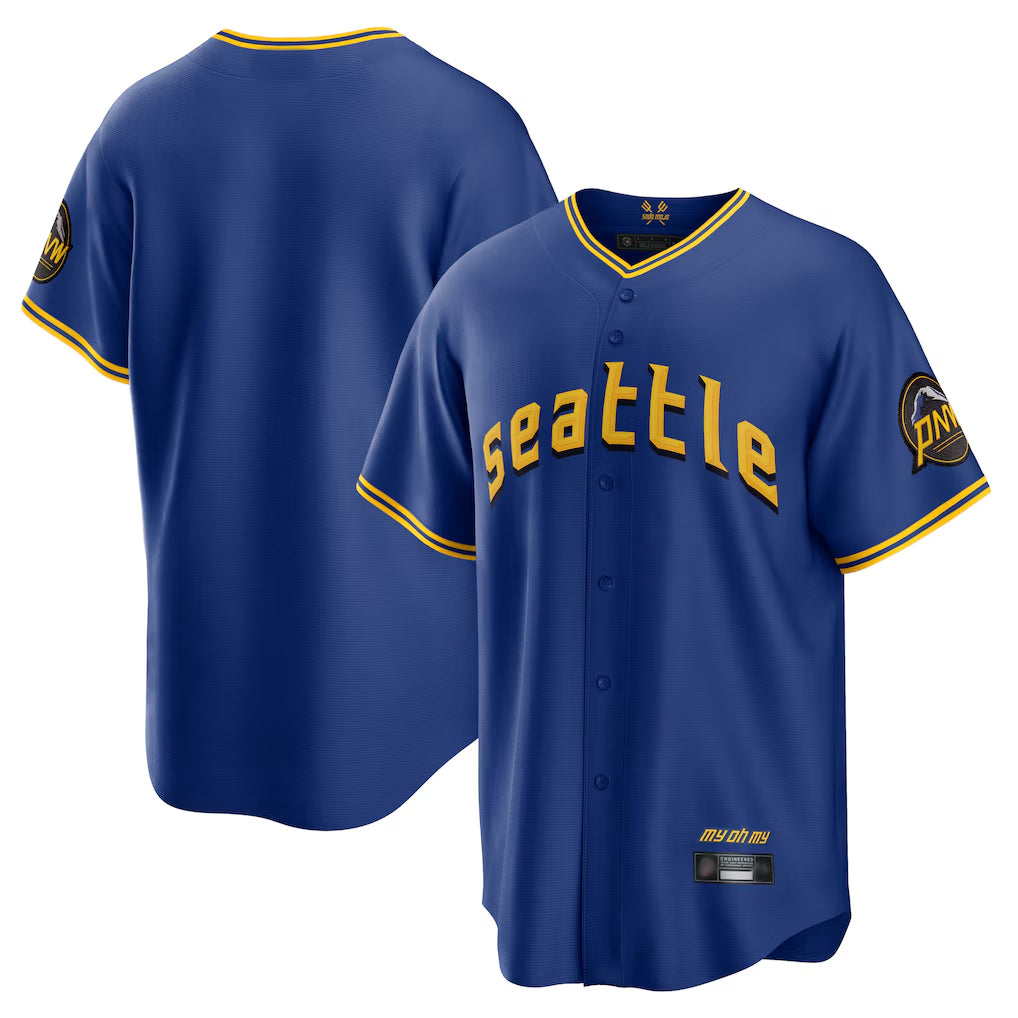 Cooneas S.Mariners Blank Player Royal City Connect Home Game Stitched Jerseys