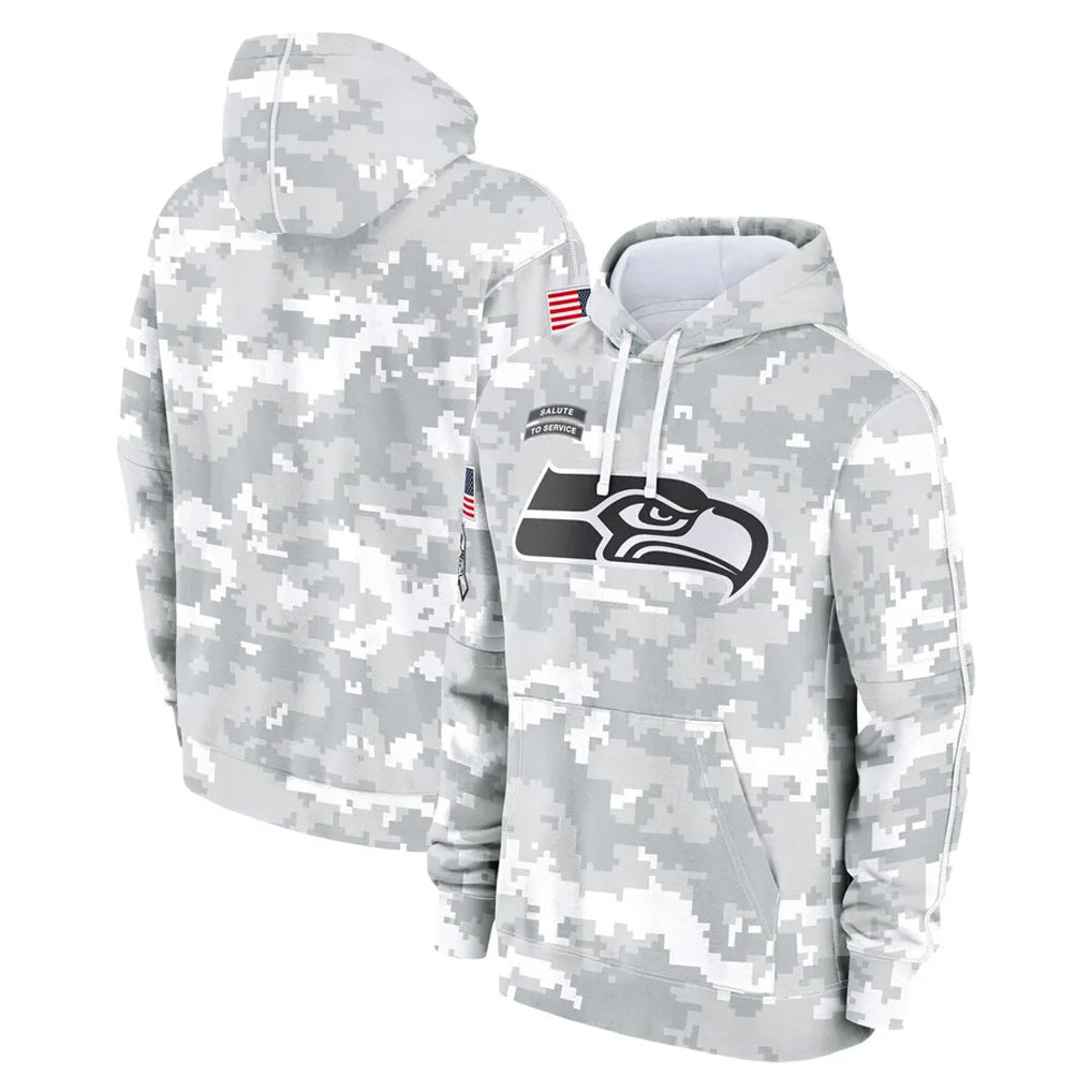 Cooneas S.Seahawks Arctic Camo Limited Salute to Service Pullover Hoodies Game Blank Player Stitched Jerseys