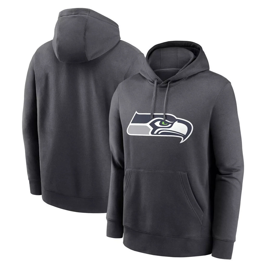 Cooneas S.Seahawks Gray LOGO Pullover Hoodies Game Blank Player Stitched Jerseys