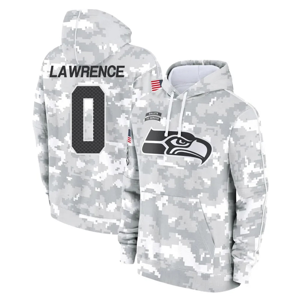 Cooneas S.Seahawks #0 DeMarcus Lawrence Player Arctic Camo Limited Salute to Service Pullover Hoodies Game Stitched Jerseys