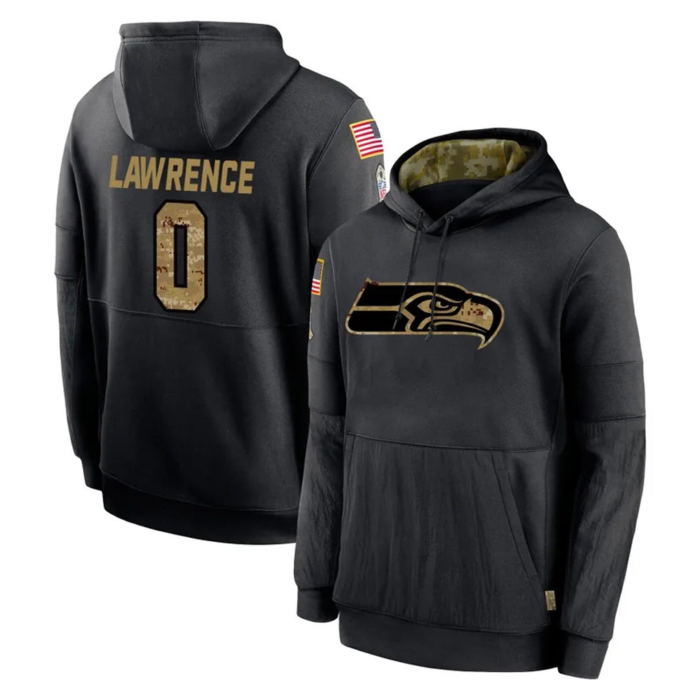 Cooneas S.Seahawks #0 DeMarcus Lawrence Player Black Salute to Service Hoodies Limited Game Stitched Jerseys