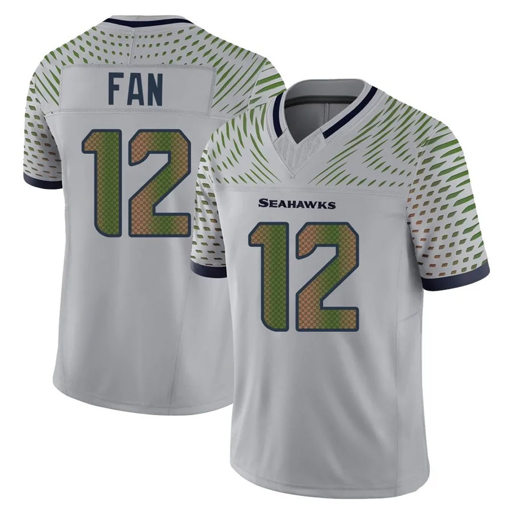 Cooneas S.Seahawks #12 12th Fan Player Grey Limited 2025 Rivalries Collection Home Game Stitched Jerseys
