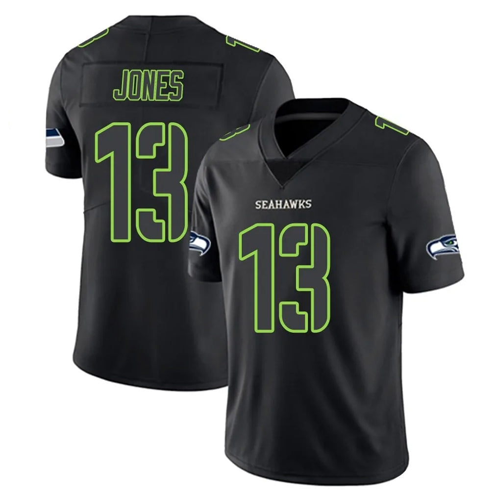 Cooneas S.Seahawks #13 Ernest Jones IV Player Black Impact Limited Home Game Stitched Jerseys