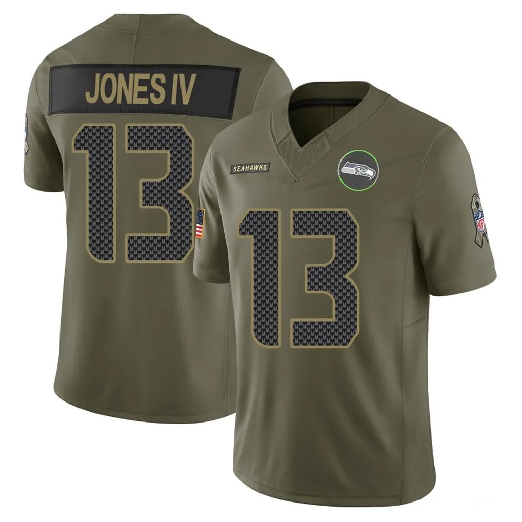 Cooneas S.Seahawks #13 Ernest Jones IV Player Olive 2025 Salute To Service Limited Home Game Stitched Jerseys