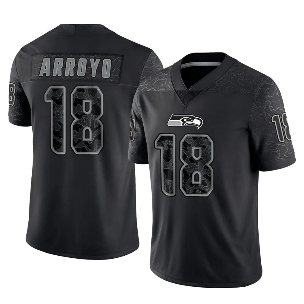 Cooneas S.Seahawks #18 Elijah Arroyo Player Black Limited Reflective Home Game Stitched Jerseys
