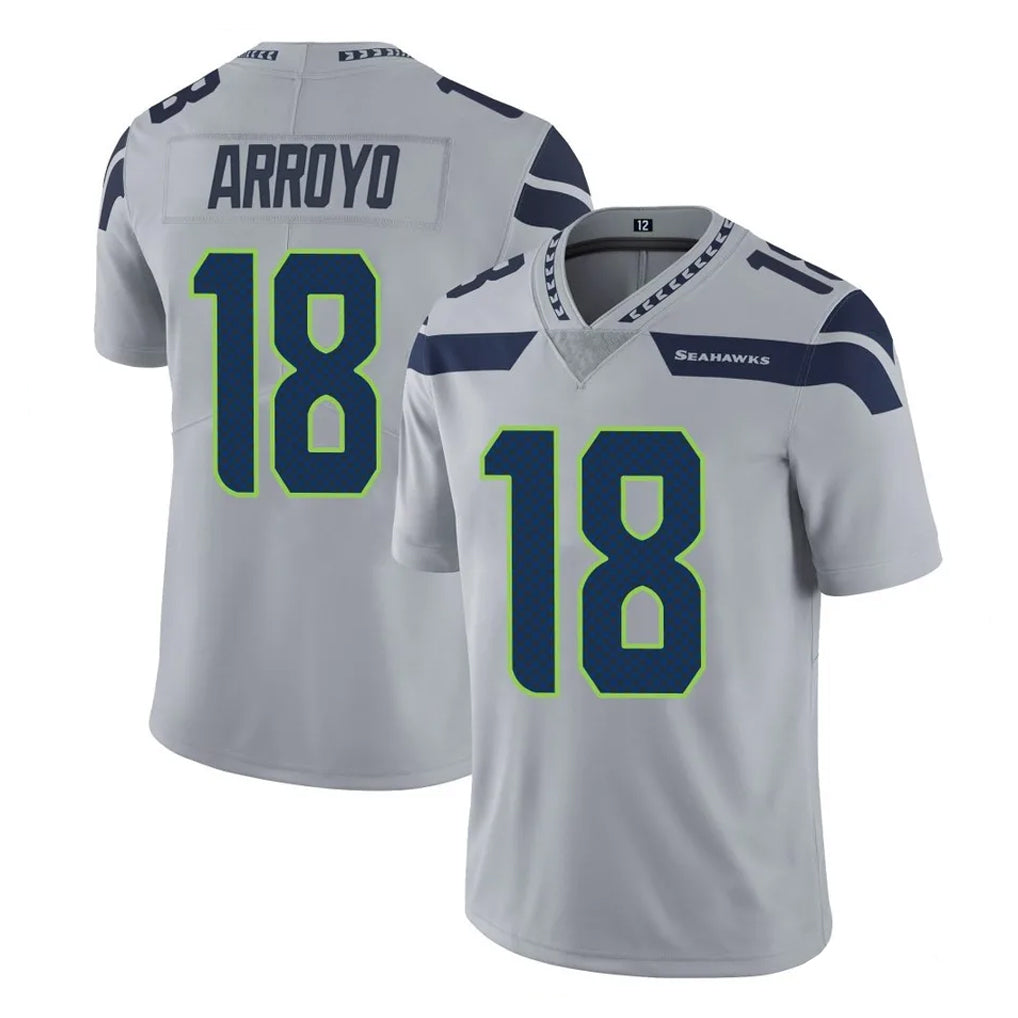 Cooneas S.Seahawks #18 Elijah Arroyo Player Gray Limited Vapor Untouchable Home Game Stitched Jerseys