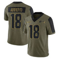 Cooneas S.Seahawks #18 Elijah Arroyo Player Olive Salute To Service Limited Game Stitched Jerseys