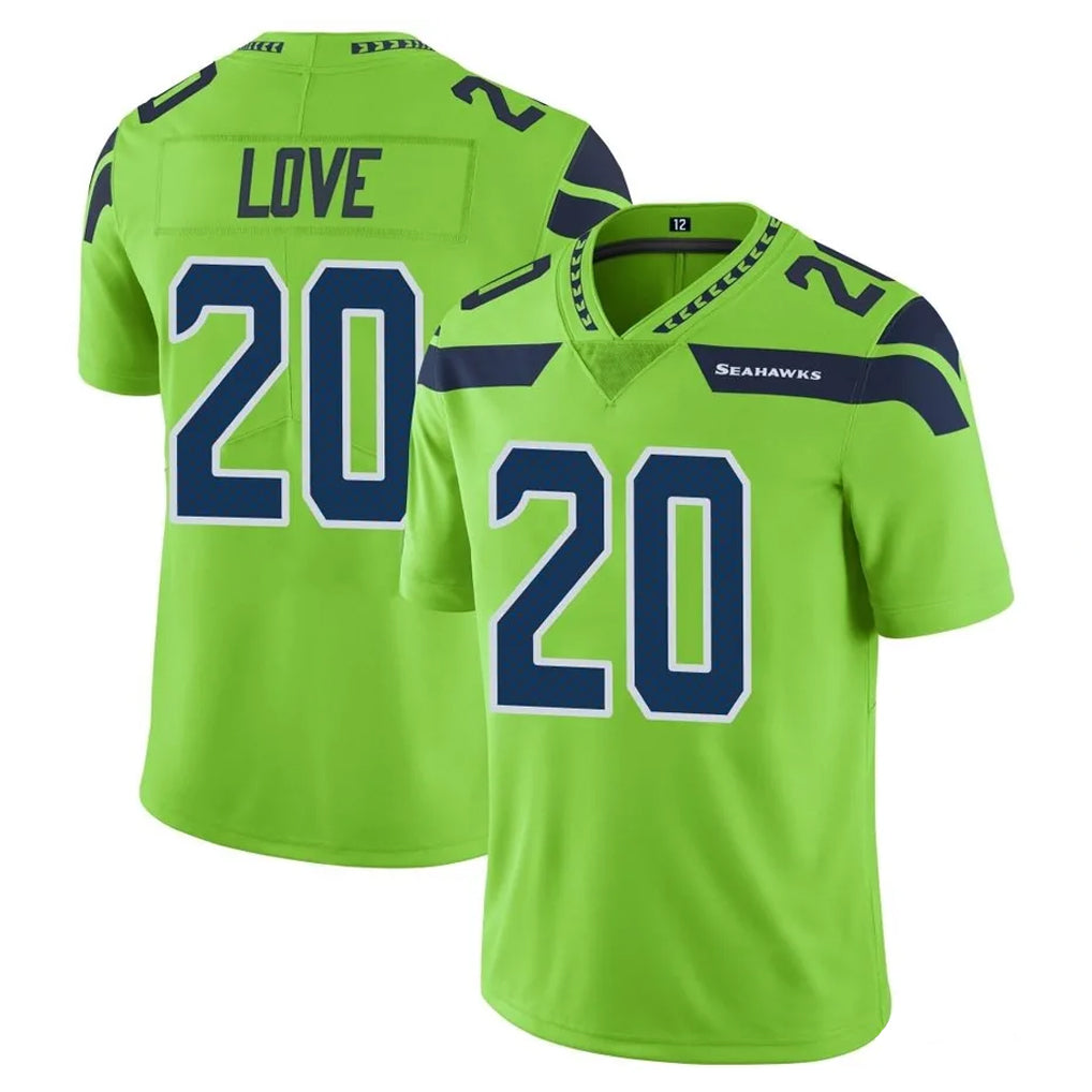Cooneas S.Seahawks #20 Julian Love Player Green Limited Color Rush Home Game Stitched Jerseys