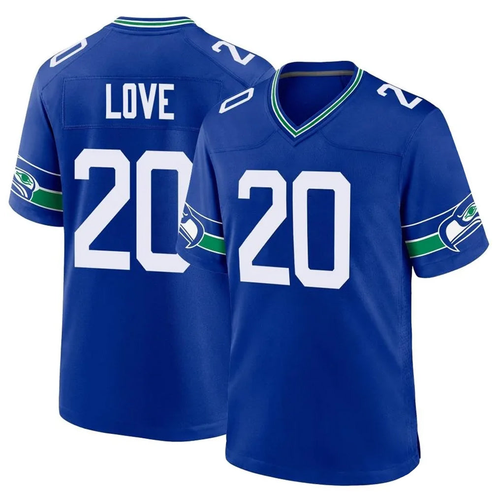 Cooneas S.Seahawks #20 Julian Love Player Royal Throwback Home Game Stitched Jerseys