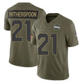 Cooneas S.Seahawks #21 Devon Witherspoon Player Olive 2025 Salute To Service Limited Home Game Stitched Jerseys