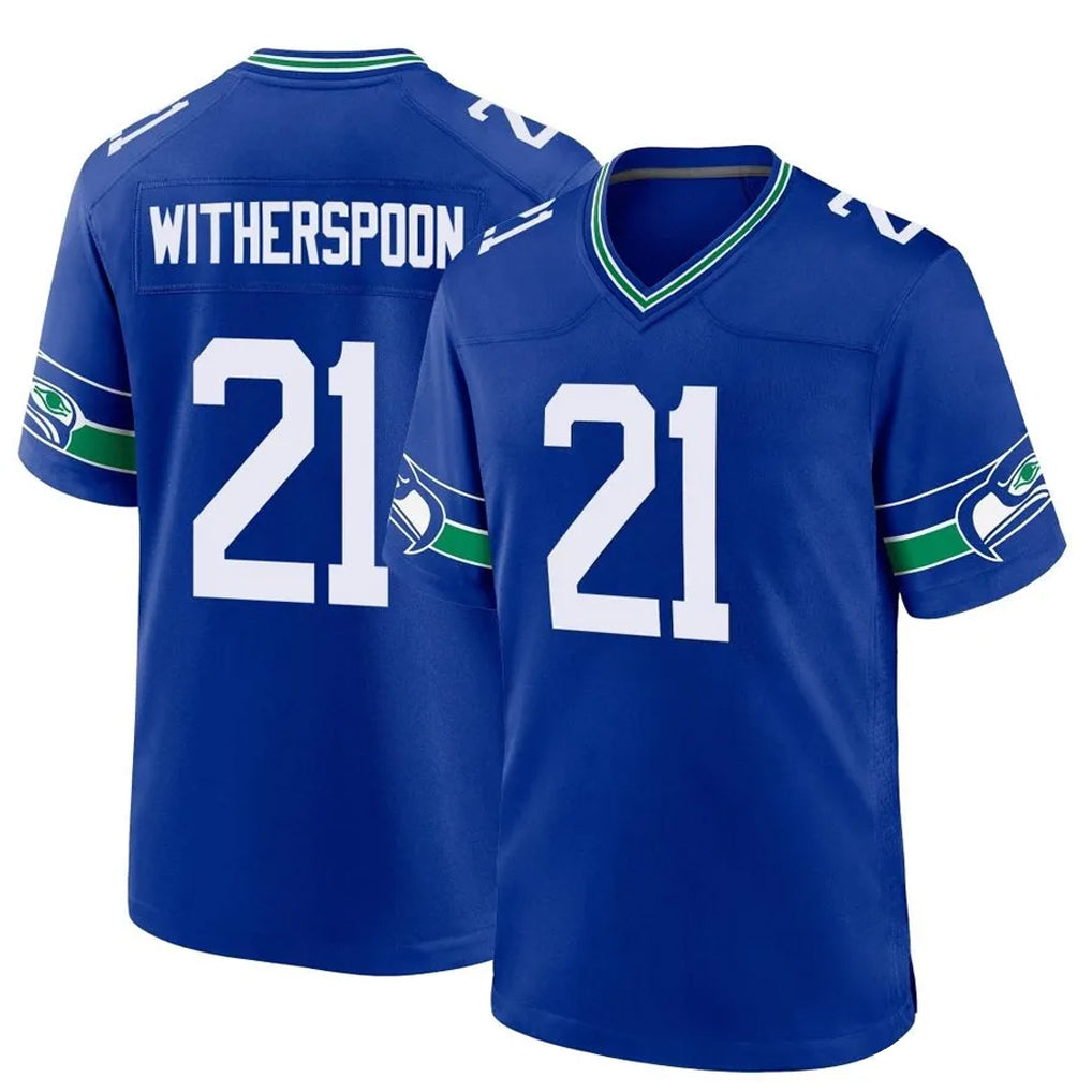 Cooneas S.Seahawks #21 Devon Witherspoon Player Royal Throwback Home Game Stitched Jerseys
