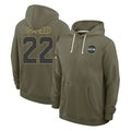 Cooneas S.Seahawks #22 Rashid Shaheed Player Olive Salute to Service Pullover Hoodies Limited Stitched Jerseys