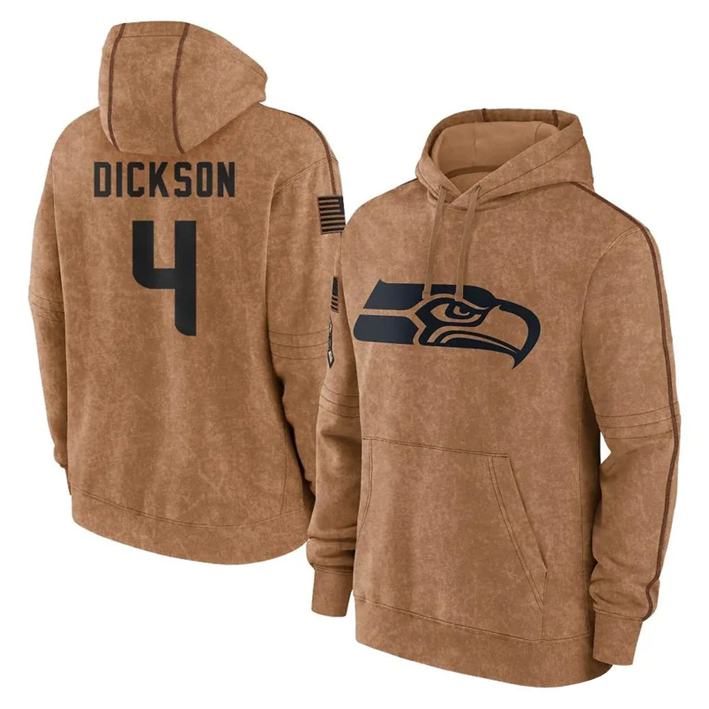 Cooneas S.Seahawks #4 Michael Dickson Player Brown Limited Salute to Service Pullover Hoodies Game Stitched Jerseys