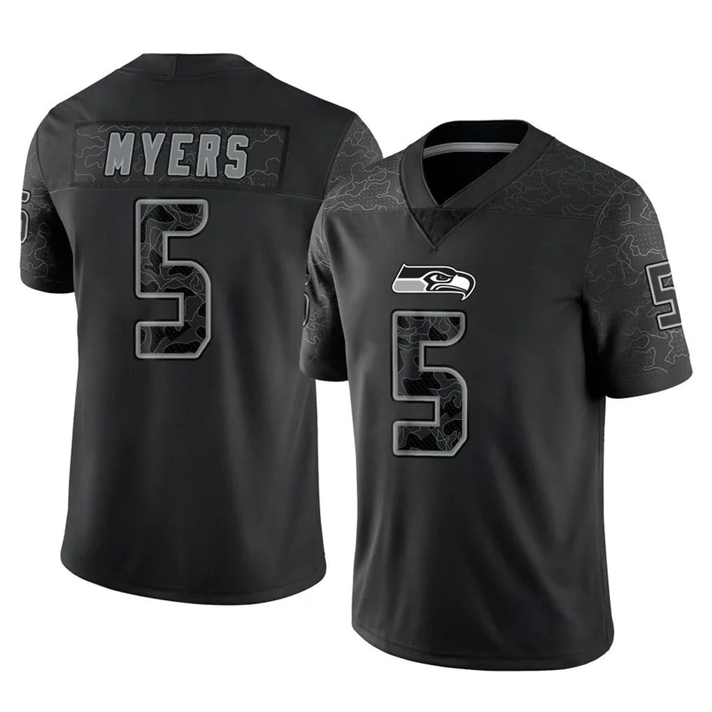 Cooneas S.Seahawks #5 Jason Myers Player Black Limited Reflective Home Game Stitched Jerseys