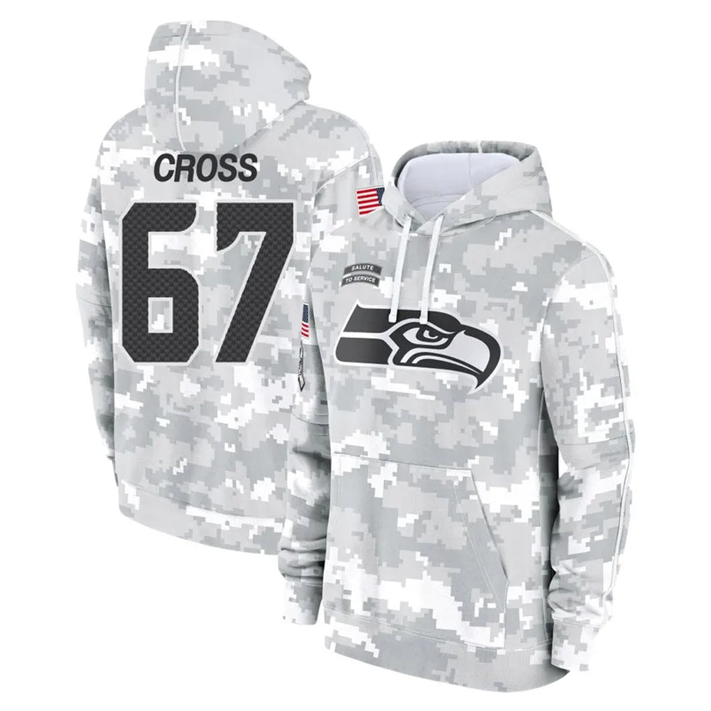 Cooneas S.Seahawks #67 Charles Cross Player Arctic Camo Limited Salute to Service Pullover Hoodies Game Stitched Jerseys