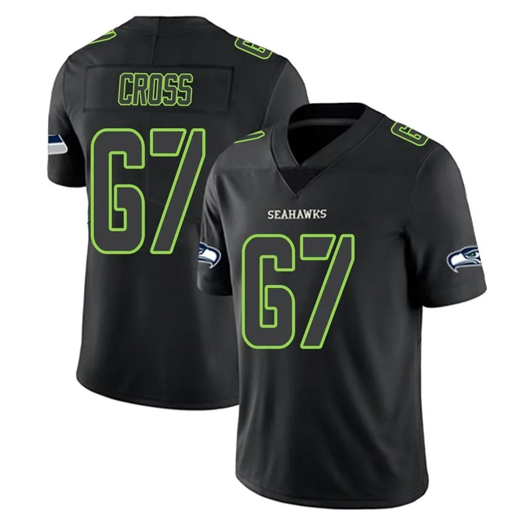 Cooneas S.Seahawks #67 Charles Cross Player Black Impact Limited Home Game Stitched Jerseys