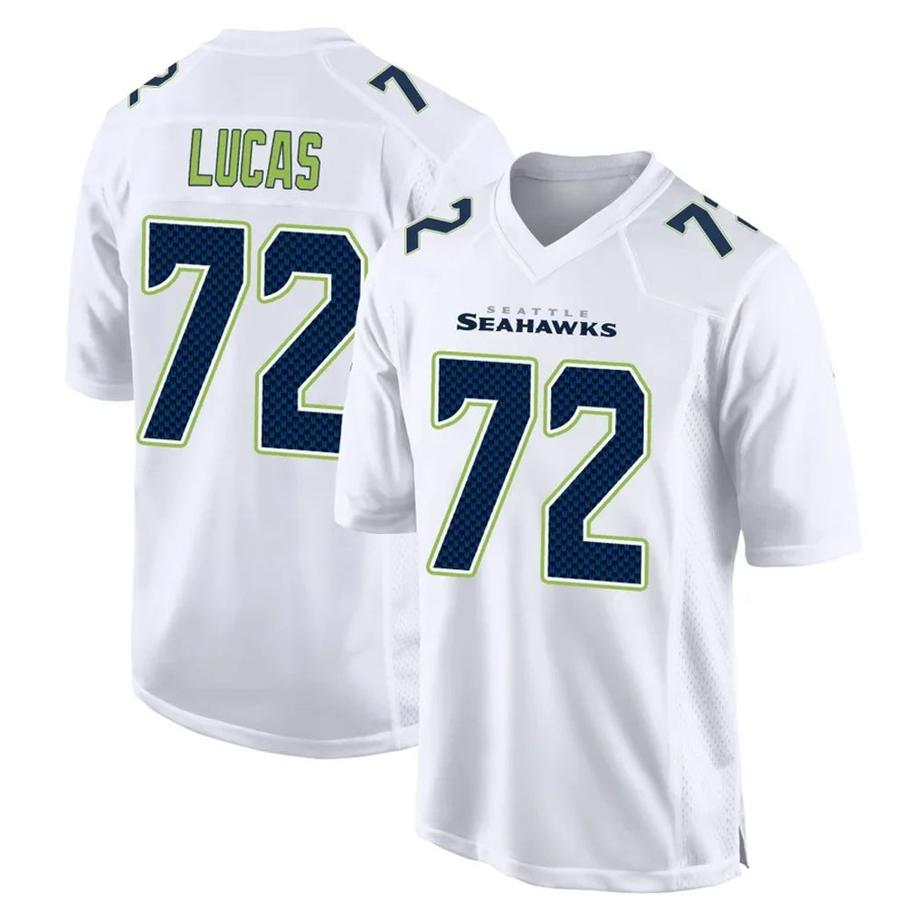 Cooneas S.Seahawks #72 Abraham Lucas Player White Tundra Fashion Home Game Stitched Jerseys