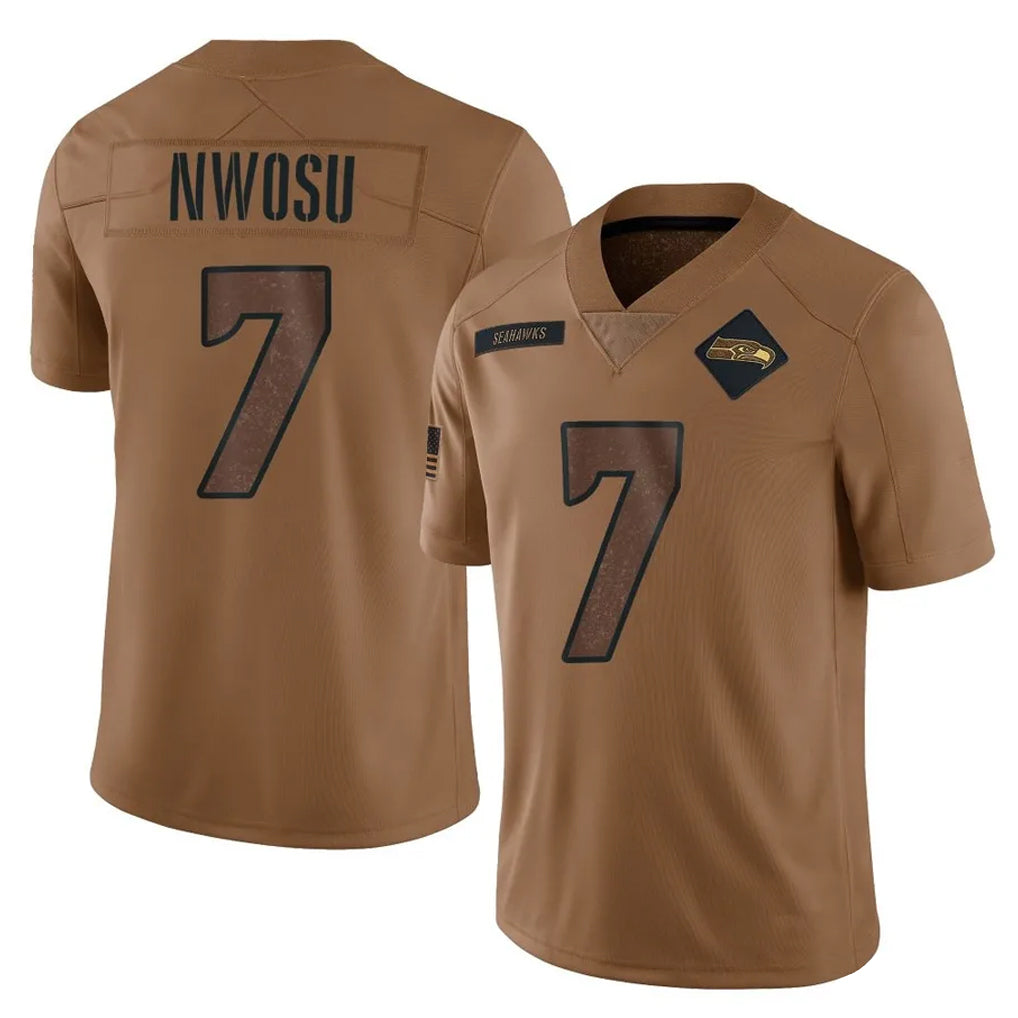 Cooneas S.Seahawks #7 Uchenna Nwosu Player Gray Atmosphere Fashion Home Game Stitched Jerseys
