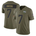 Cooneas S.Seahawks #7 Uchenna Nwosu Player Olive 2025 Salute To Service Limited Home Game Stitched Jerseys