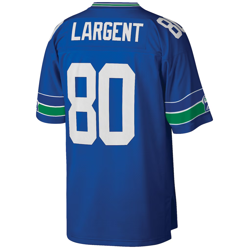 Cooneas S.Seahawks #80 Steve Largent Mitchell & Ness Royal Big & Tall 1985 Retired Player Replica Jersey