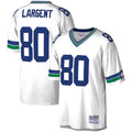 Cooneas S.Seahawks #80 Steve Largent Player Mitchell & Ness White Legacy Replica Stitched Jerseys