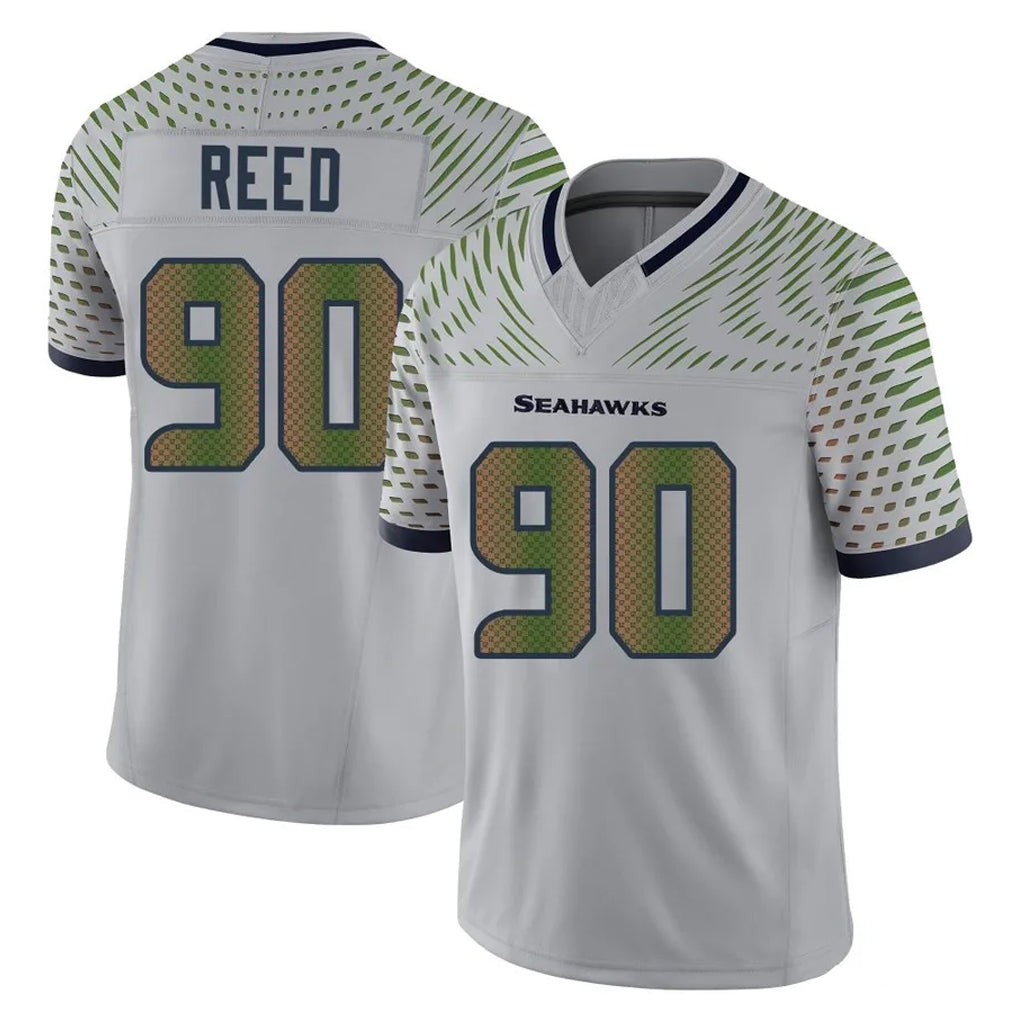 Cooneas S.Seahawks #90 Jarran Reed Player Grey Limited 2025 Rivalries Collection Home Game Stitched Jerseys
