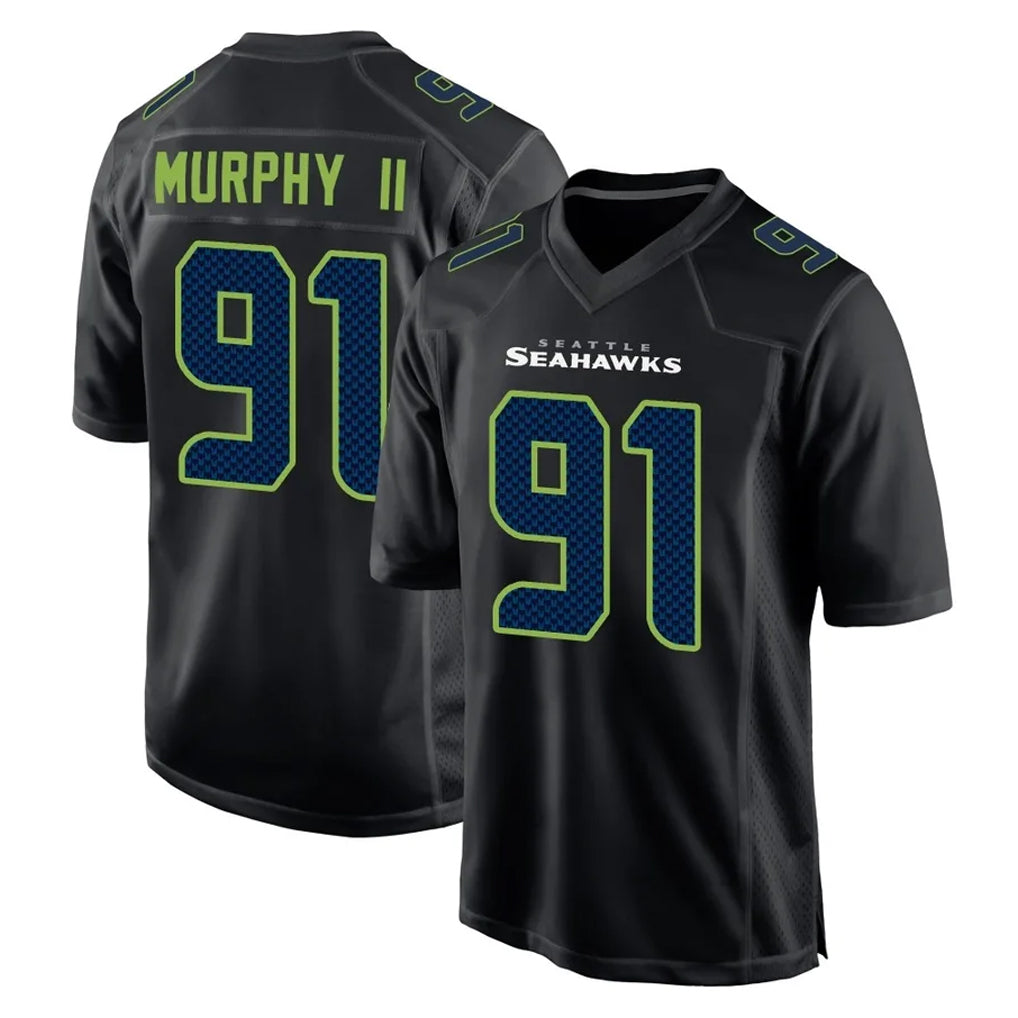 Cooneas S.Seahawks #91 Byron Murphy II Player Black Limited Fashion Home Game Stitched Jerseys