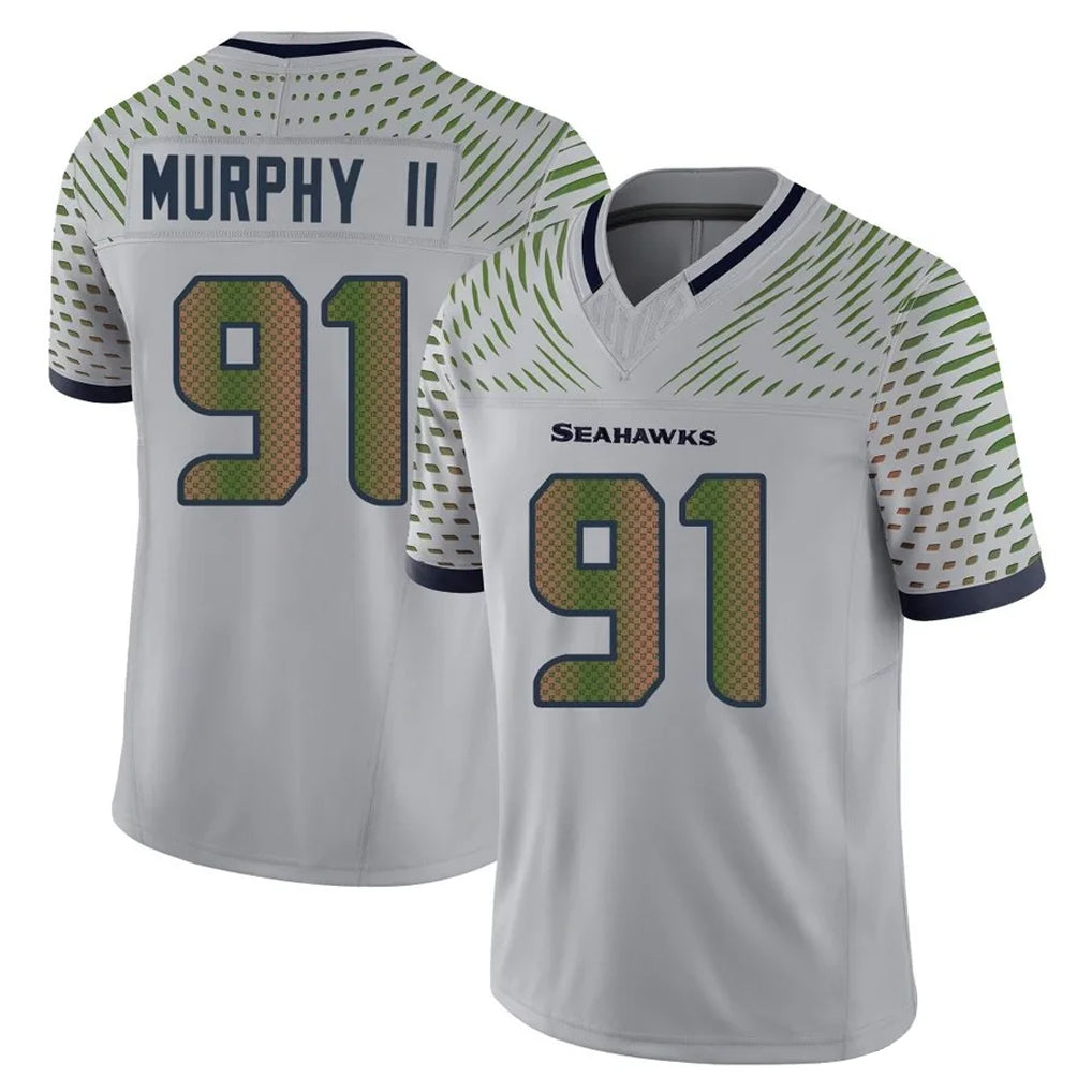 Cooneas S.Seahawks #91 Byron Murphy II Player Grey Limited 2025 Rivalries Collection Home Game Stitched Jerseys