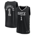 Cooneas SA.Spurs #1 Victor Wembanyama Fanatics Black Fast Break Player Jerseys - Statement Edition