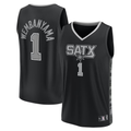 Cooneas SA.Spurs #1 Victor Wembanyama Fanatics Black Fast Break Replica Player Jerseys - Statement Edition
