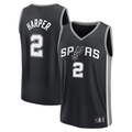 Cooneas SA.Spurs #2 Dylan Harper Fanatics Black 2025 NBA Draft First Round Pick Fast Break Replica Jerseys - Icon Edition