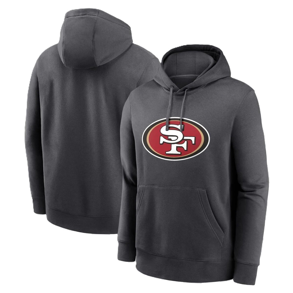 Cooneas SF.49ers Gray Pullover Hoodies Home Game Blank Player Stitched Jerseys