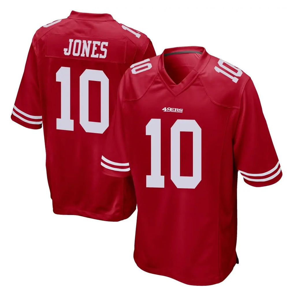 Cooneas SF.49ers #10 Mac Jones Player Red Home Game Stitched Jerseys