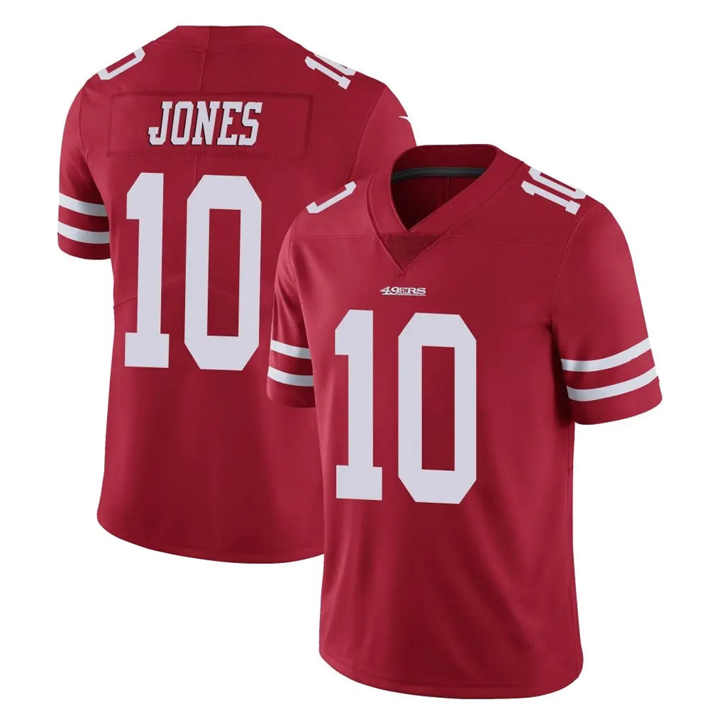 Cooneas SF.49ers #10 Mac Jones Player Red Limited Vapor Untouchable Home Game Stitched Jerseys