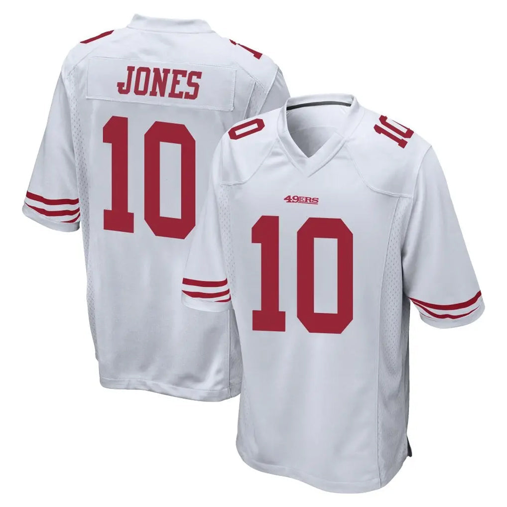 Cooneas SF.49ers #10 Mac Jones Player White Home Game Stitched Jerseys