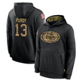 Cooneas SF.49ers #13 Brock Purdy Player Black Salute to Service Sideline Performance Pullover Hoodies Home Game Stitched Jerseys
