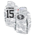 Cooneas SF.49ers #15 De'Zhaun Stribling Player Arctic Camo Limited Salute to Service Pullover Hoodies Game Stitched Jerseys
