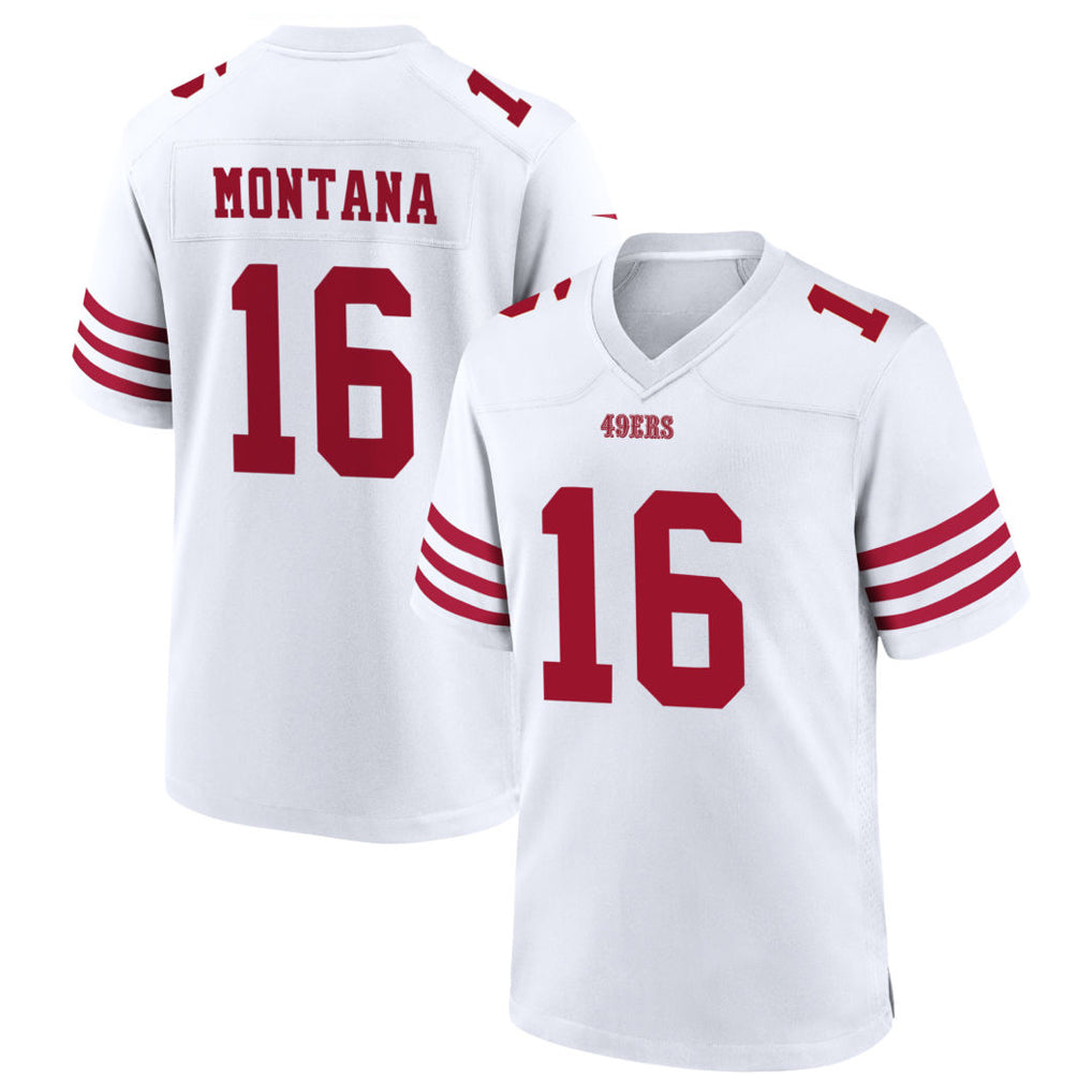 Cooneas SF.49ers #16 Joe Montana Player White Home Game Stitched Jerseys