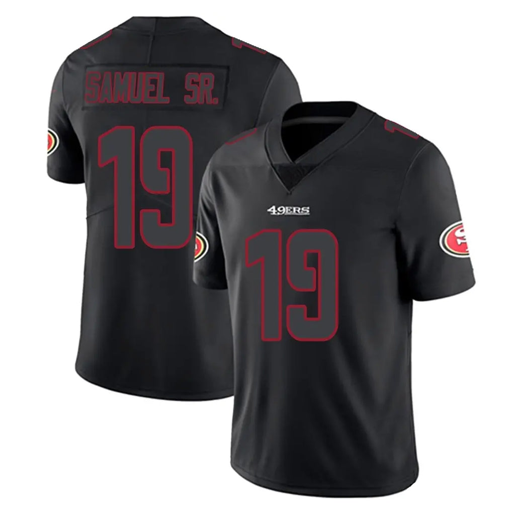 Cooneas SF.49ers #19 Deebo Samuel Sr. Player Black Impact Limited Home Game Stitched Jerseys