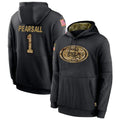 Cooneas SF.49ers #1 Ricky Pearsall Player Black Salute To Service Hoodie Player Stitched Jerseys