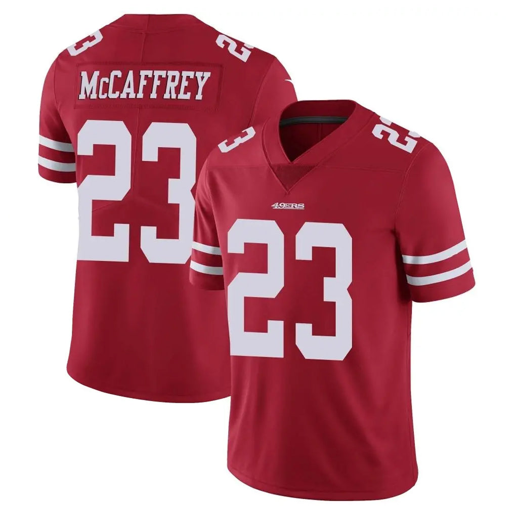 Cooneas SF.49ers #23 Christian McCaffrey Player Red Limited Vapor Untouchable Home Game Stitched Jerseys