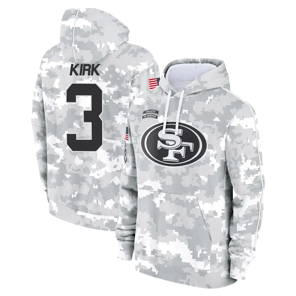 Cooneas SF.49ers #3 Christian Kirk Player Arctic Camo Limited Salute to Service Pullover Hoodies Game Stitched Jerseys