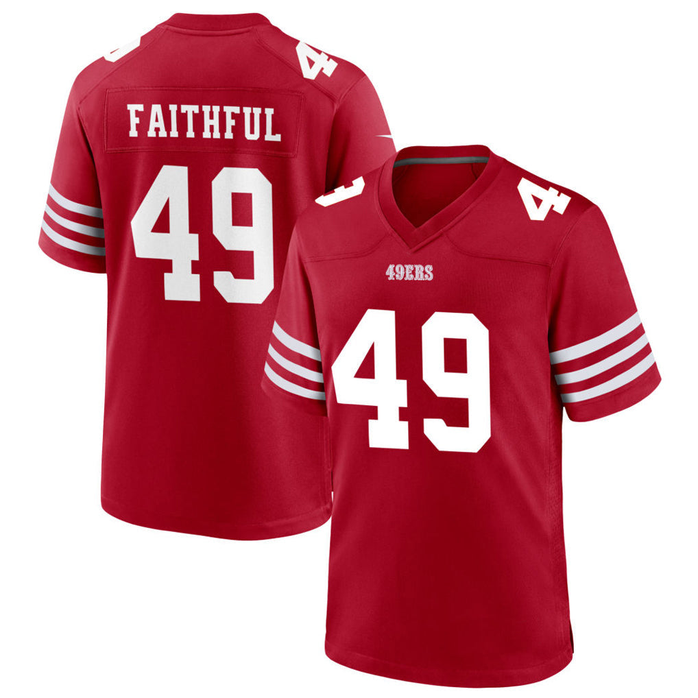 Cooneas SF.49ers #49 The Faithful Player Scarlet Home Game Football Jerseys
