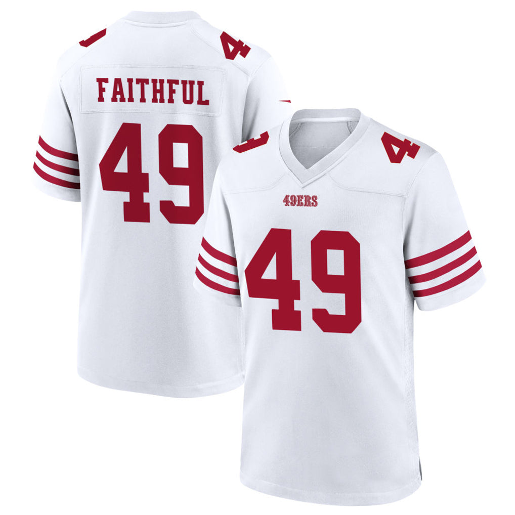 Cooneas SF.49ers #49 The Faithful Player White Home Game Football Jerseys