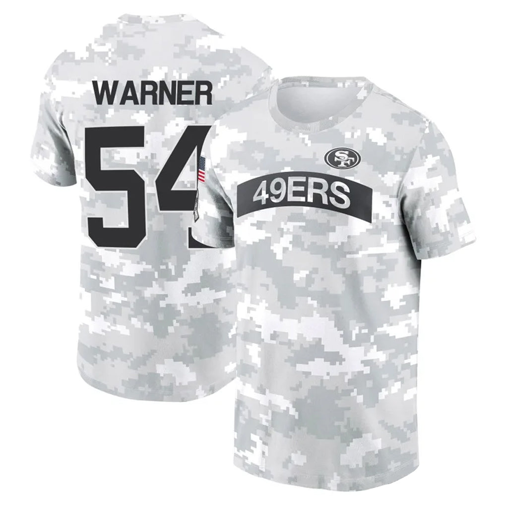 Cooneas SF.49ers #54 Fred Warner Player Salute to Service Hoodies & T-Shirts Stitched Jerseys